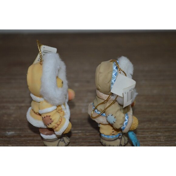 Enesco Cherished Teddies Eskimo Ornaments Christmas Holiday Fish Bear Hanging - Picture 3 of 11